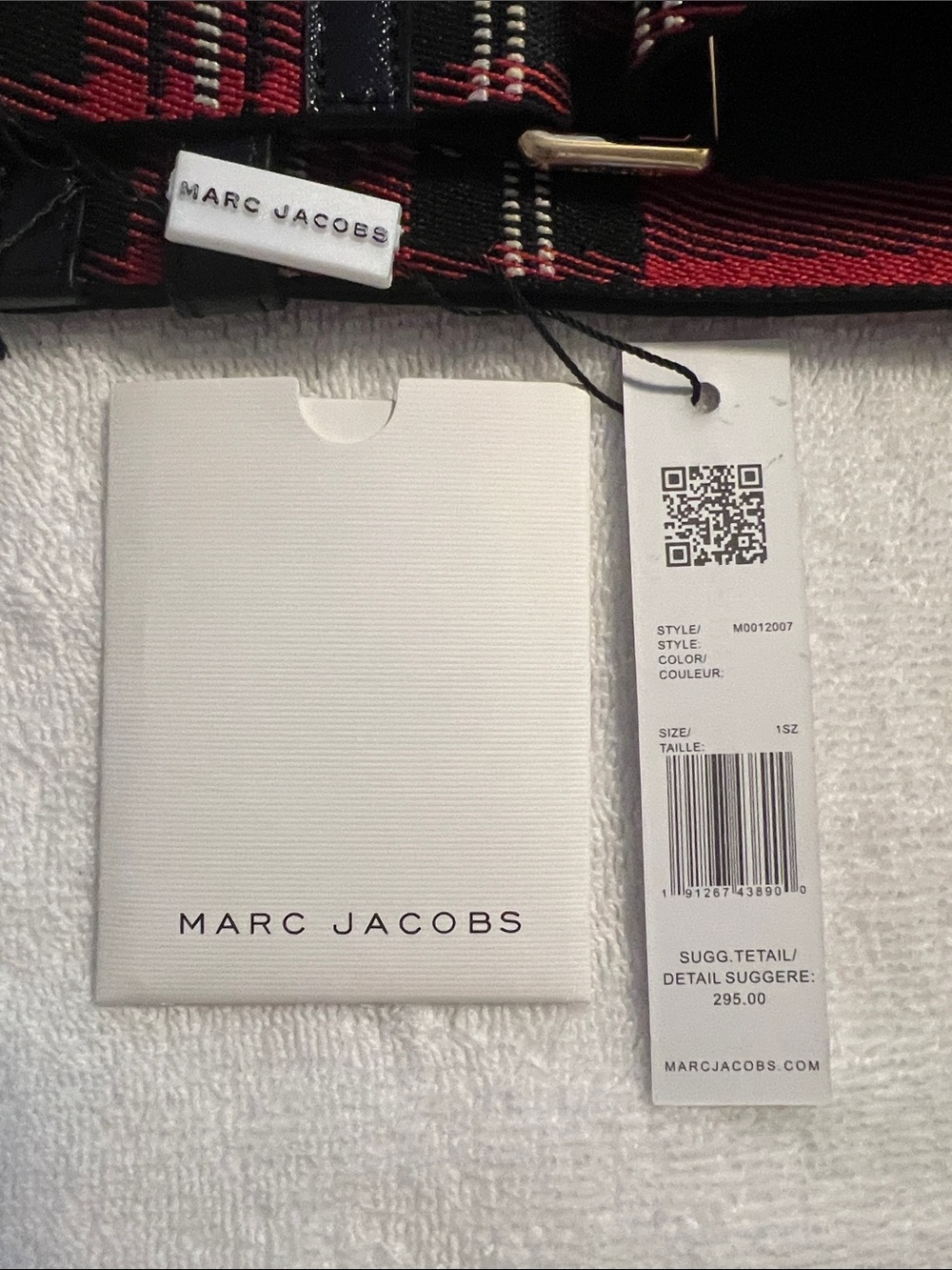 Marc Jacobs White, Red & Gray Snapshot Crossbody with Tartan Strap - Picture 4 of 4